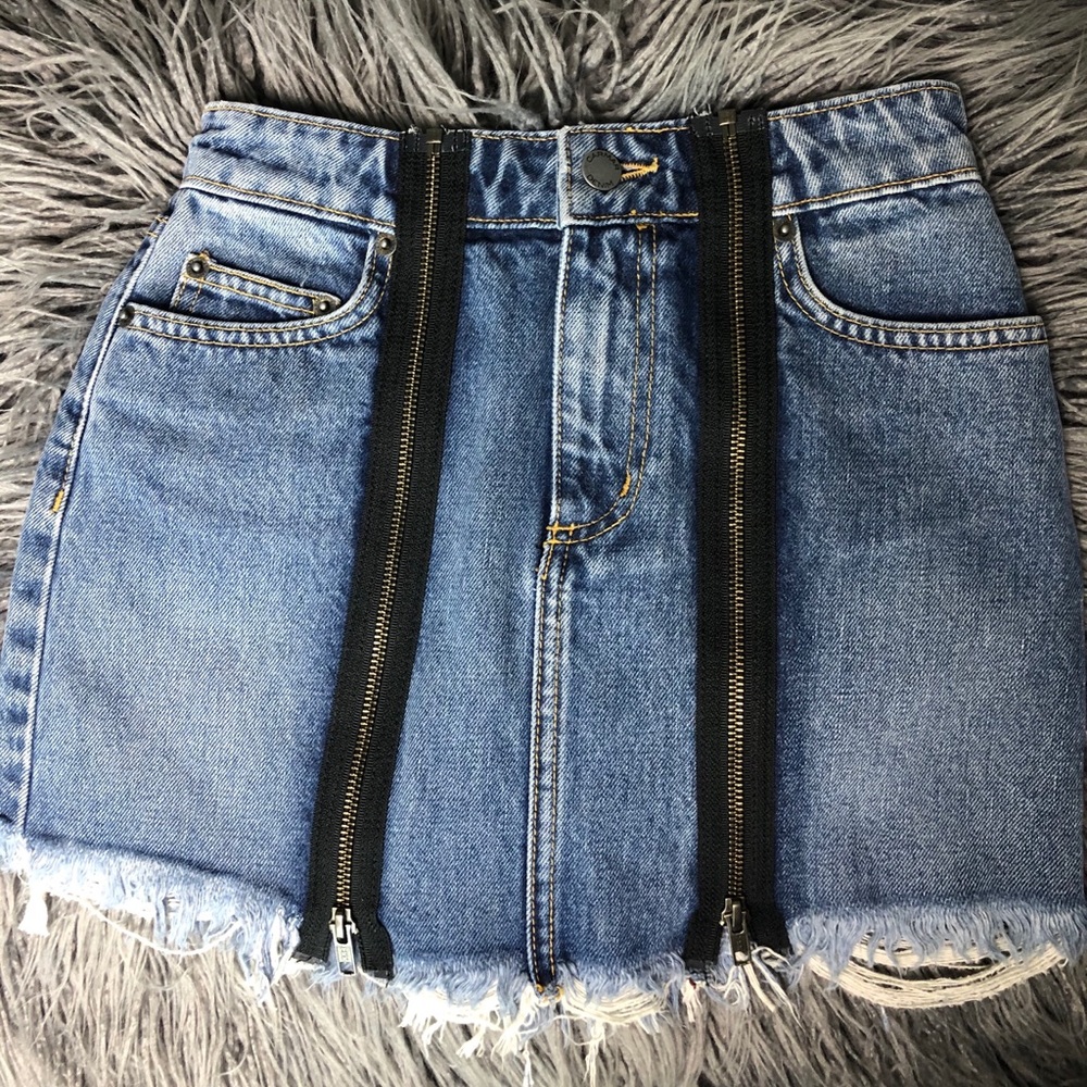 Carmar LF Double Zip Front Jean Skirt